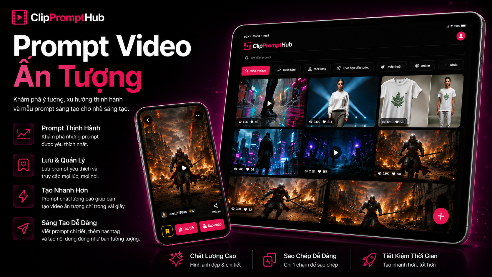 Ảnh banner ứng dụng ClipPrompt
