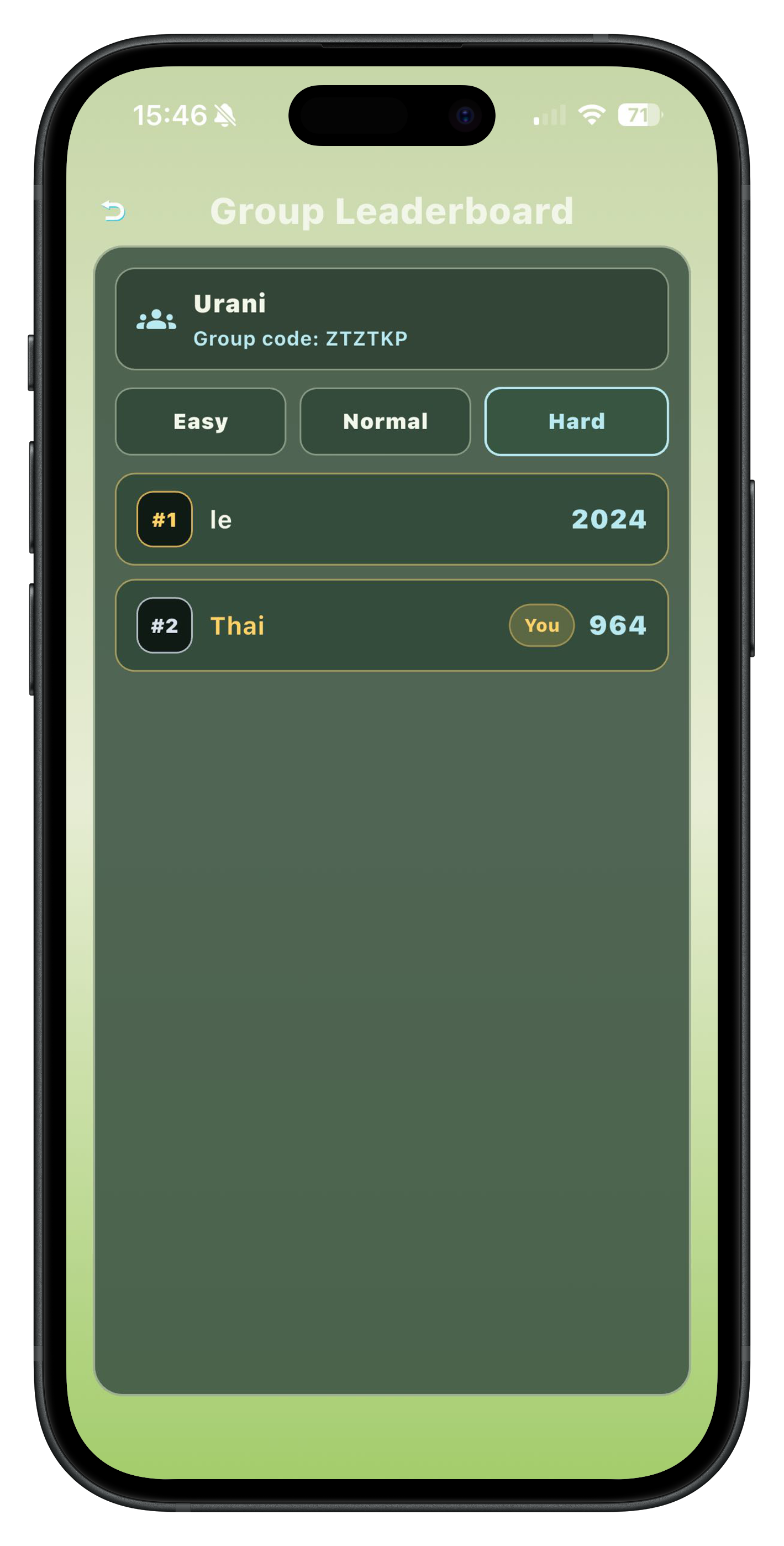 Màn hình bảng xếp hạng nhóm trong Merge Stack Rush