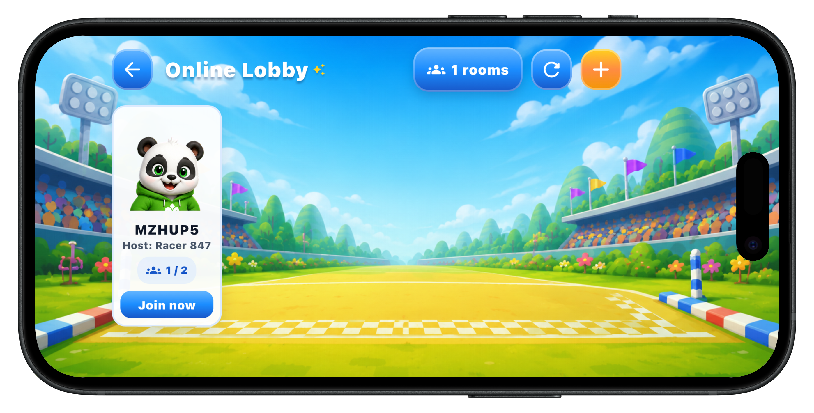 Màn hình online lobby trong Mind Racers