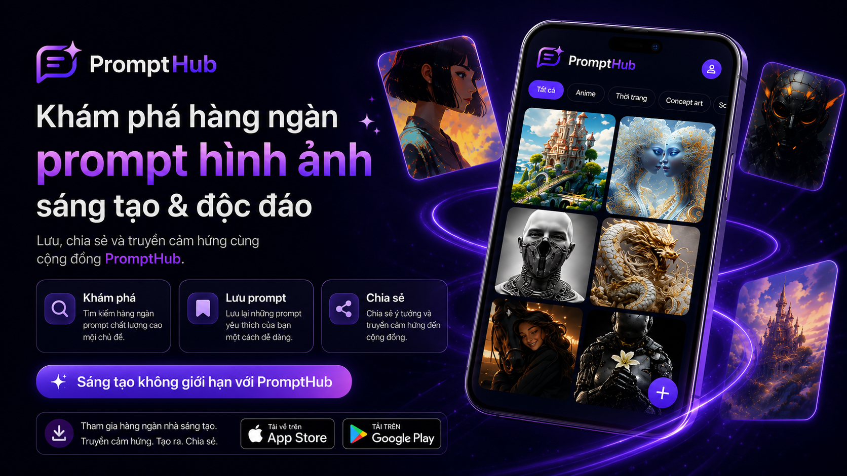 Ảnh banner ứng dụng PromptHub